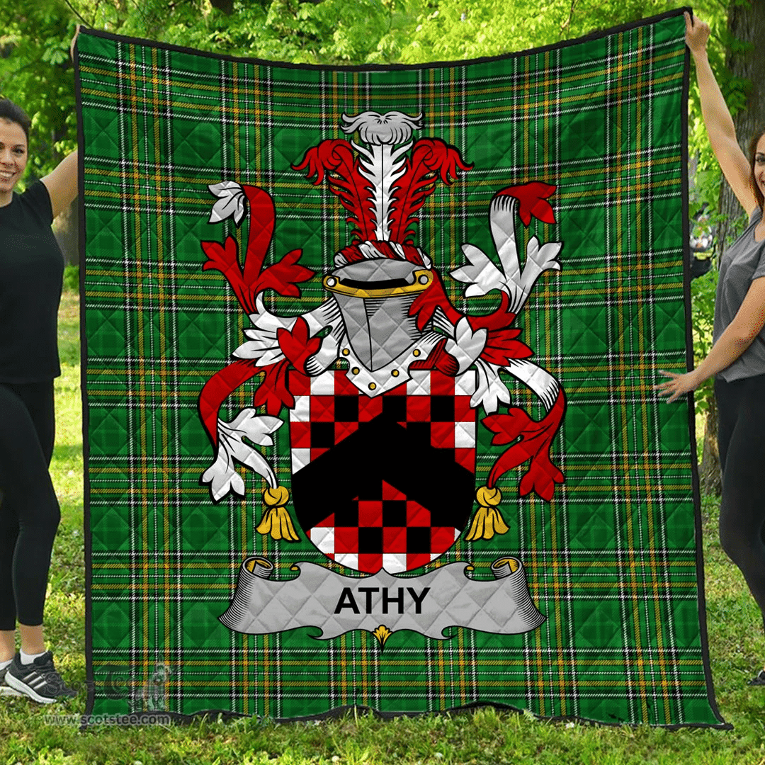 Scottish Athy Irish Coat of Arms Family Crest Quilt Irish National Tartan Irish County Quilts