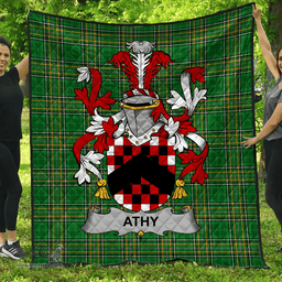 Scottish Athy Irish Coat of Arms Family Crest Quilt Irish National Tartan Irish County Quilts