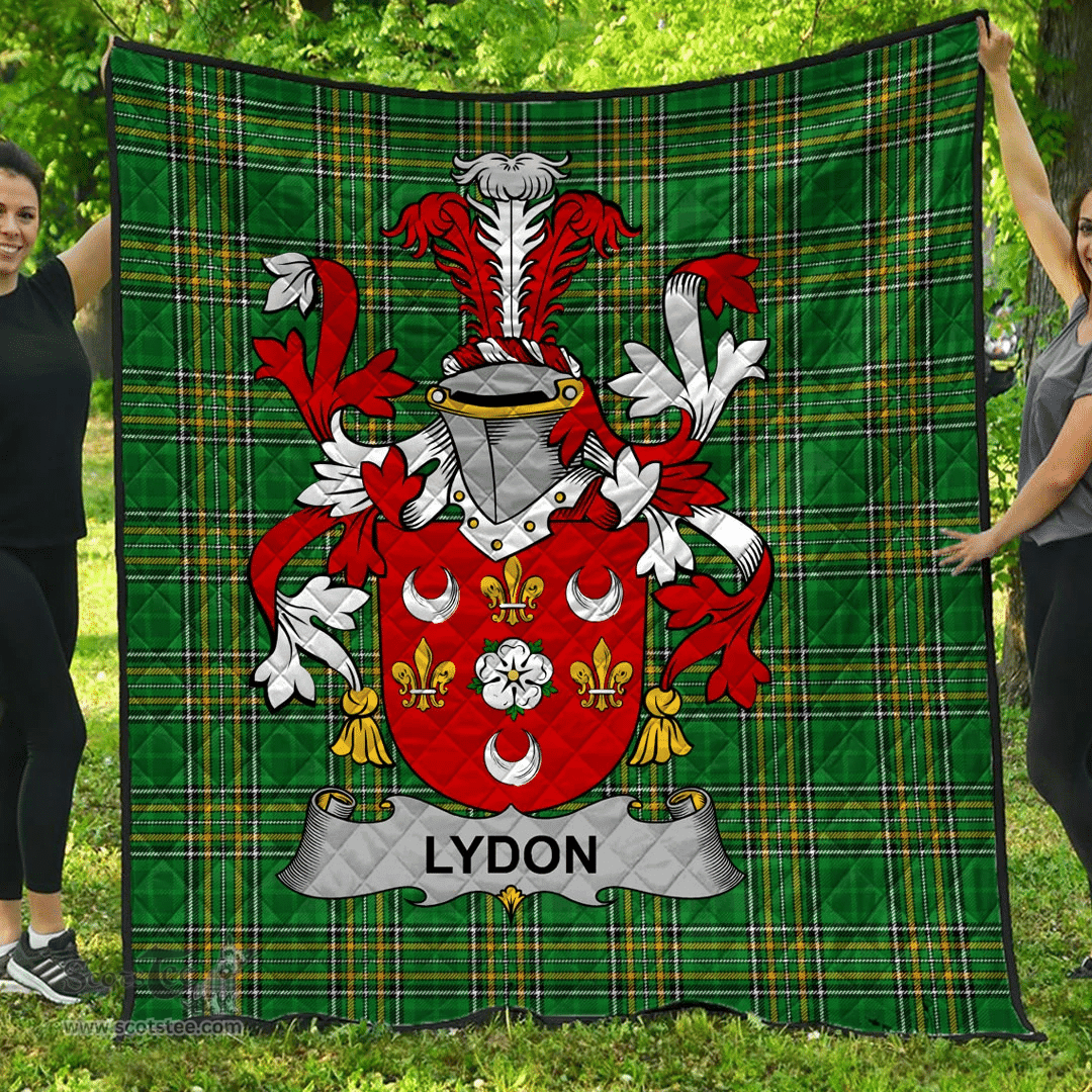 Scottish Lydon Or Leyden Irish Coat of Arms Family Crest Quilt Irish National Tartan Irish County Quilts