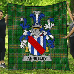 Scottish Annesley Irish Coat of Arms Family Crest Quilt Irish National Tartan Irish County Quilts