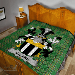 Scottish Maginn Or Ginn Irish Coat of Arms Family Crest Quilt Irish National Tartan Irish County Quilts