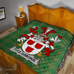 Scottish Fitz-Simons Irish Coat of Arms Family Crest Quilt Irish National Tartan Irish County Quilts