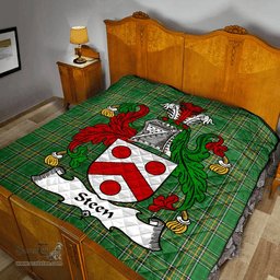 Scottish Steen Irish Coat of Arms Family Crest Quilt Irish National Tartan Irish County Quilts