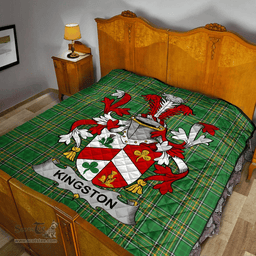 Scottish Kingston Irish Coat of Arms Family Crest Quilt Irish National Tartan Irish County Quilts