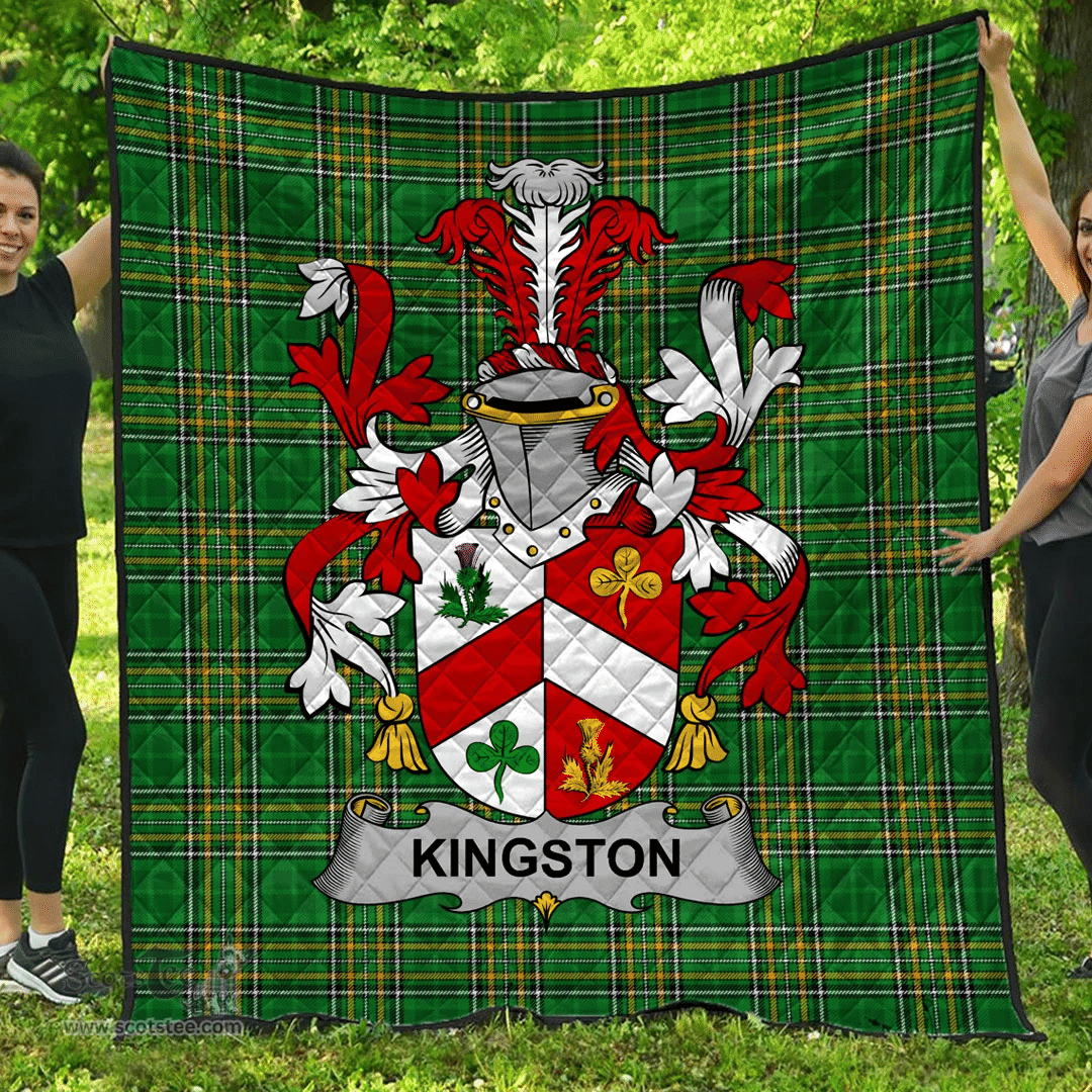 Scottish Kingston Irish Coat of Arms Family Crest Quilt Irish National Tartan Irish County Quilts