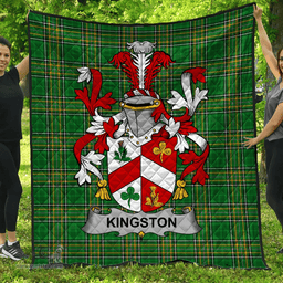 Scottish Kingston Irish Coat of Arms Family Crest Quilt Irish National Tartan Irish County Quilts