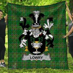 Scottish Lowry Or Lavery Irish Coat of Arms Family Crest Quilt Irish National Tartan Irish County Quilts