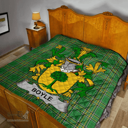 Scottish Boyle Or O'Boyle Irish Coat of Arms Family Crest Quilt Irish National Tartan Irish County Quilts