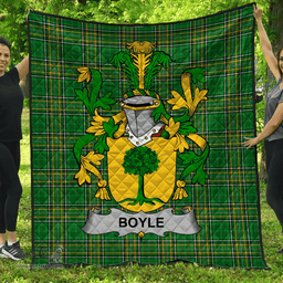 Scottish Boyle Or O'Boyle Irish Coat of Arms Family Crest Quilt Irish National Tartan Irish County Quilts