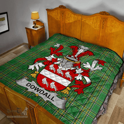 Scottish Dowdall Irish Coat of Arms Family Crest Quilt Irish National Tartan Irish County Quilts