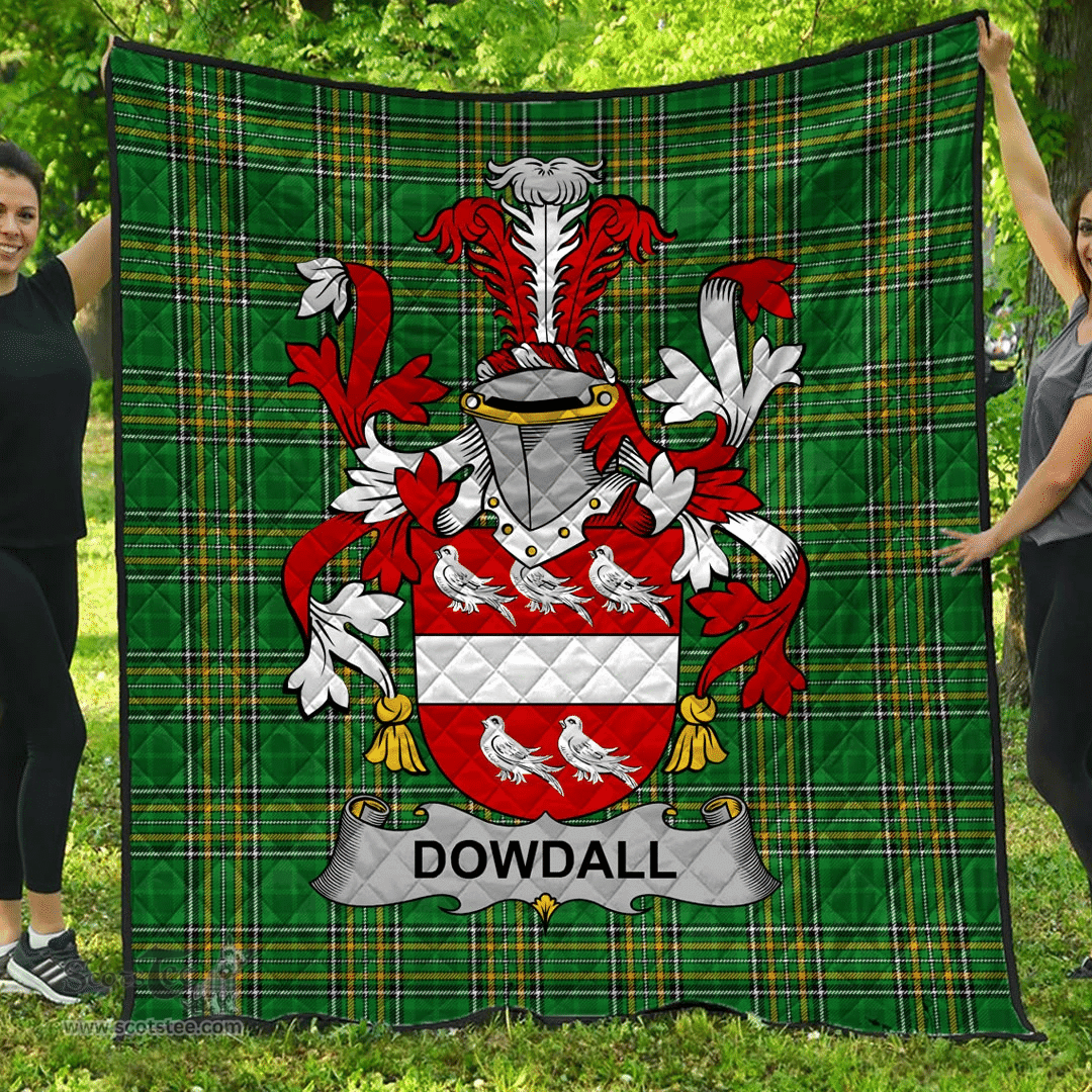 Scottish Dowdall Irish Coat of Arms Family Crest Quilt Irish National Tartan Irish County Quilts