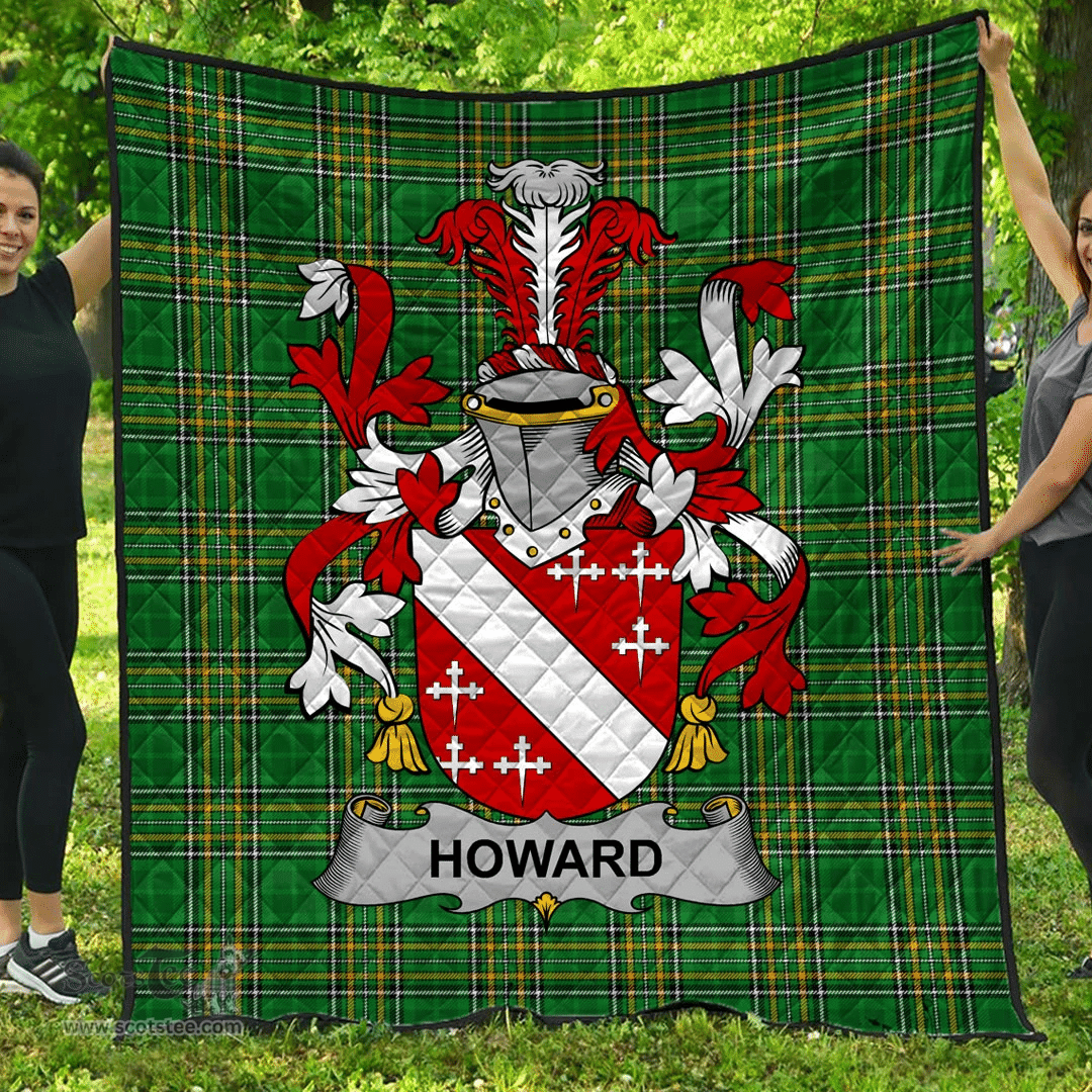 Scottish Howard Irish Coat of Arms Family Crest Quilt Irish National Tartan Irish County Quilts