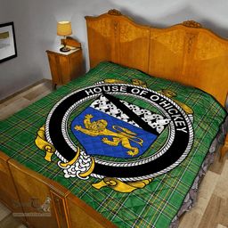 Scottish House Of O'Hickey Irish Coat of Arms Family Crest Quilt Irish National Tartan Irish County Quilts