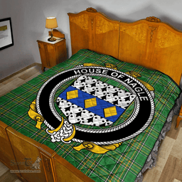 Scottish House Of Nagle Irish Coat of Arms Family Crest Quilt Irish National Tartan Irish County Quilts