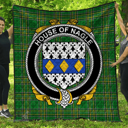 Scottish House Of Nagle Irish Coat of Arms Family Crest Quilt Irish National Tartan Irish County Quilts