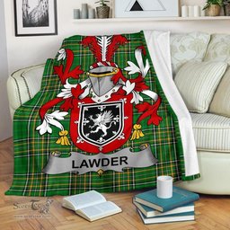 Scottish Lawder or Lauder Coat of Arms Family Crest Ireland Blanket Irish National Tartan Irish County Blanket