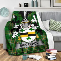 Scottish McCready or McCreadie Coat of Arms Family Crest Ireland Blanket Irish National Tartan Irish County Blanket