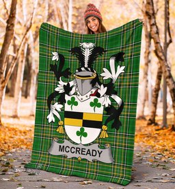 Scottish McCready or McCreadie Coat of Arms Family Crest Ireland Blanket Irish National Tartan Irish County Blanket