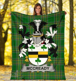 Scottish McCready or McCreadie Coat of Arms Family Crest Ireland Blanket Irish National Tartan Irish County Blanket