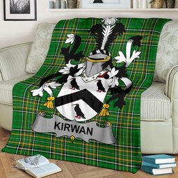 Scottish Kirwan or O'Kerwin Coat of Arms Family Crest Ireland Blanket Irish National Tartan Irish County Blanket