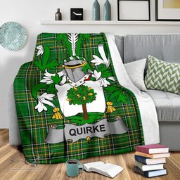 Scottish Quirke or O'Quirke Coat of Arms Family Crest Ireland Blanket Irish National Tartan Irish County Blanket