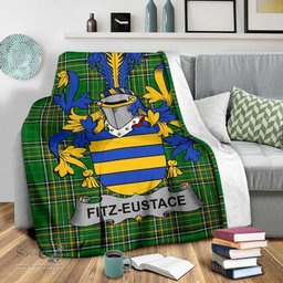 Scottish Fitz-Eustace Coat of Arms Family Crest Ireland Blanket Irish National Tartan Irish County Blanket