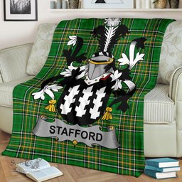 Scottish Stafford Coat of Arms Family Crest Ireland Blanket Irish National Tartan Irish County Blanket