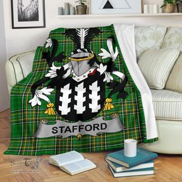 Scottish Stafford Coat of Arms Family Crest Ireland Blanket Irish National Tartan Irish County Blanket