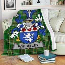 Scottish Wheatley Coat of Arms Family Crest Ireland Blanket Irish National Tartan Irish County Blanket