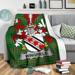 Scottish Wingfield Coat of Arms Family Crest Ireland Blanket Irish National Tartan Irish County Blanket