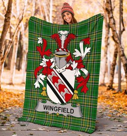 Scottish Wingfield Coat of Arms Family Crest Ireland Blanket Irish National Tartan Irish County Blanket