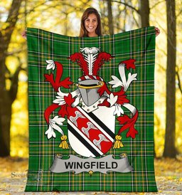Scottish Wingfield Coat of Arms Family Crest Ireland Blanket Irish National Tartan Irish County Blanket
