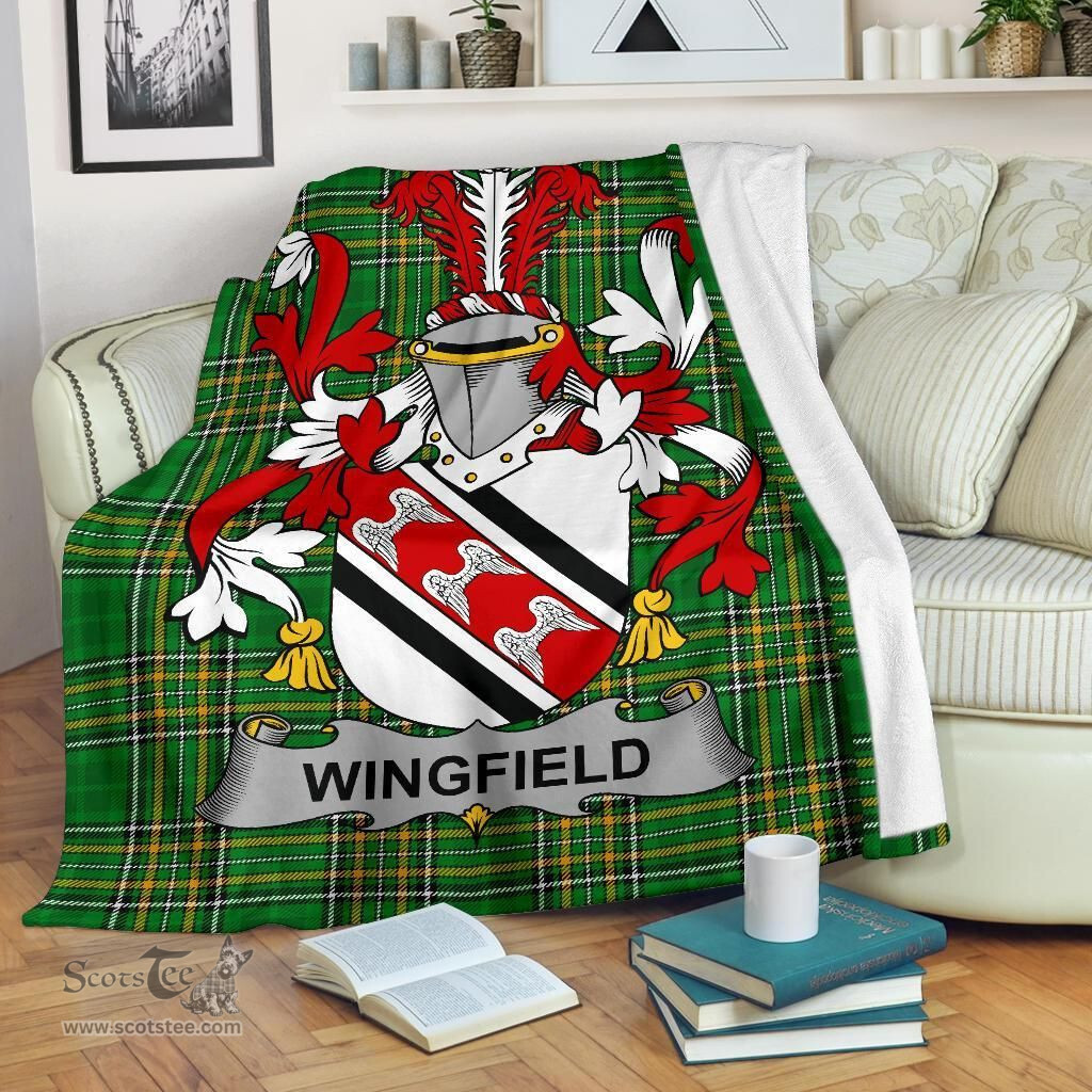 Scottish Wingfield Coat of Arms Family Crest Ireland Blanket Irish National Tartan Irish County Blanket