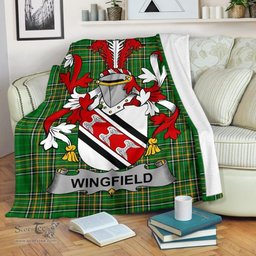 Scottish Wingfield Coat of Arms Family Crest Ireland Blanket Irish National Tartan Irish County Blanket