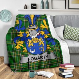 Scottish Fogarty or O'Fogarty Coat of Arms Family Crest Ireland Blanket Irish National Tartan Irish County Blanket