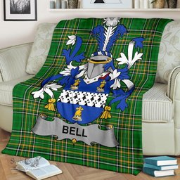 Scottish Bell Coat of Arms Family Crest Ireland Blanket Irish National Tartan Irish County Blanket