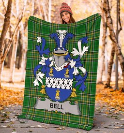 Scottish Bell Coat of Arms Family Crest Ireland Blanket Irish National Tartan Irish County Blanket