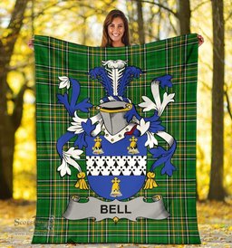 Scottish Bell Coat of Arms Family Crest Ireland Blanket Irish National Tartan Irish County Blanket