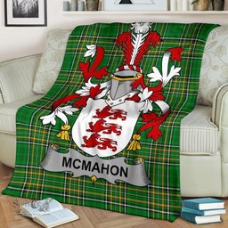 Scottish McMahon or McMahan Coat of Arms Family Crest Ireland Blanket Irish National Tartan Irish County Blanket