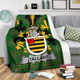 Scottish Tallant or Tallon Coat of Arms Family Crest Ireland Blanket Irish National Tartan Irish County Blanket