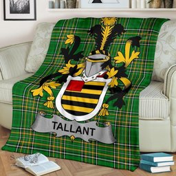 Scottish Tallant or Tallon Coat of Arms Family Crest Ireland Blanket Irish National Tartan Irish County Blanket