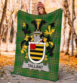 Scottish Tallant or Tallon Coat of Arms Family Crest Ireland Blanket Irish National Tartan Irish County Blanket