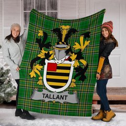 Scottish Tallant or Tallon Coat of Arms Family Crest Ireland Blanket Irish National Tartan Irish County Blanket