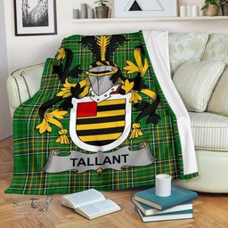 Scottish Tallant or Tallon Coat of Arms Family Crest Ireland Blanket Irish National Tartan Irish County Blanket