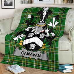 Scottish Canavan or O'Canavan Coat of Arms Family Crest Ireland Blanket Irish National Tartan Irish County Blanket