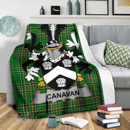 Scottish Canavan or O'Canavan Coat of Arms Family Crest Ireland Blanket Irish National Tartan Irish County Blanket