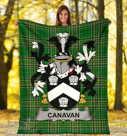 Scottish Canavan or O'Canavan Coat of Arms Family Crest Ireland Blanket Irish National Tartan Irish County Blanket