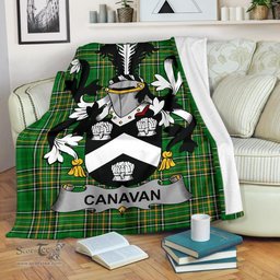 Scottish Canavan or O'Canavan Coat of Arms Family Crest Ireland Blanket Irish National Tartan Irish County Blanket