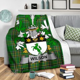 Scottish Wilson Coat of Arms Family Crest Ireland Blanket Irish National Tartan Irish County Blanket