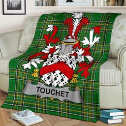 Scottish Touchet Coat of Arms Family Crest Ireland Blanket Irish National Tartan Irish County Blanket